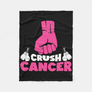 Krebsvorsorge für Crush Cancer Boxing Pink Ribbon Fleecedecke