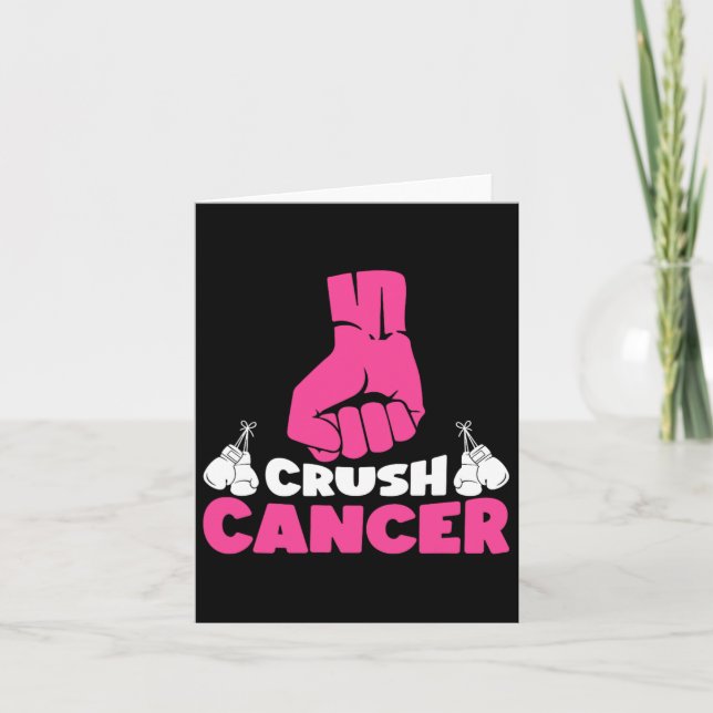 Krebsvorsorge für Crush Cancer Boxing Pink Ribbon  Karte (Vorderseite)