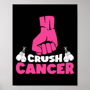 Krebsvorsorge für Crush Cancer Boxing Pink Ribbon  Poster