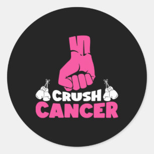 Krebsvorsorge für Crush Cancer Boxing Pink Ribbon  Runder Aufkleber