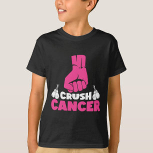 Krebsvorsorge für Crush Cancer Boxing Pink Ribbon T-Shirt