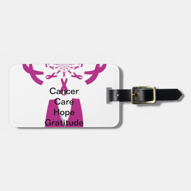 Krebsvorsorge rosa Schleife anpassen Gepäckanhänger (Vorderseite horizontal)