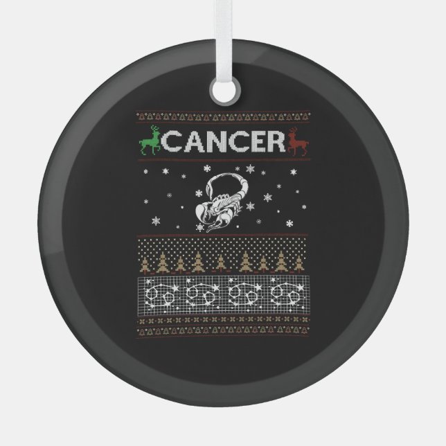 Krebsweihnachtscreme Ornament Aus Glas (Vorderseite)