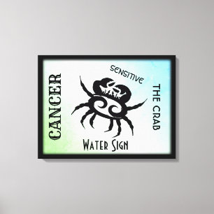 Krebszeichen und Symbol Gerahmt Leinwanddruck