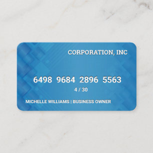 Kreditkarte   Blaue geometrische Schichten Visitenkarte