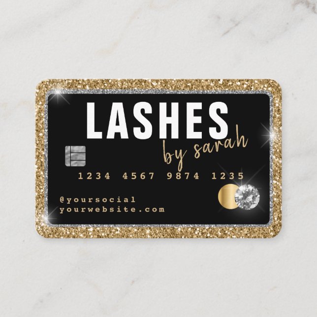 Kreditkarte Business Card Design für Lashes Visitenkarte (Vorderseite)