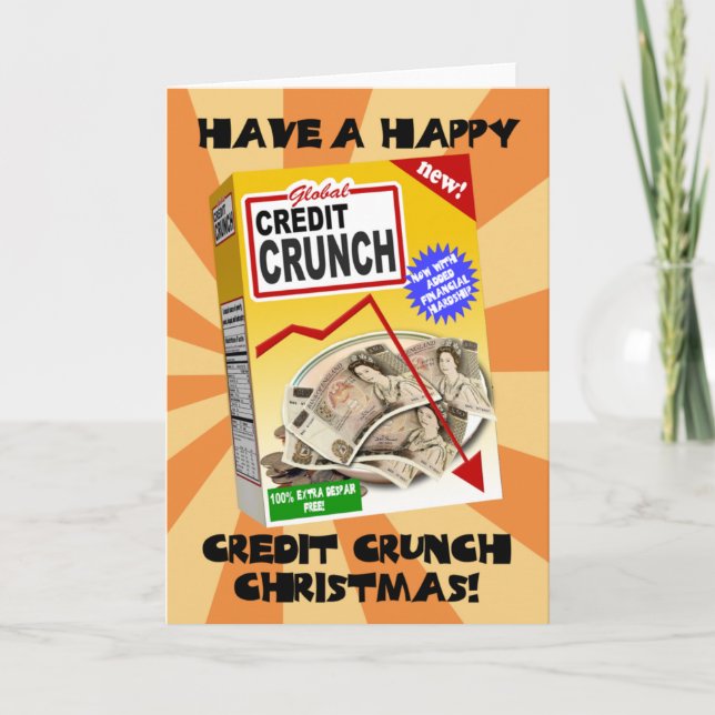 Kreditkarte Crunch Weihnachtskarte Feiertagskarte (Vorderseite)