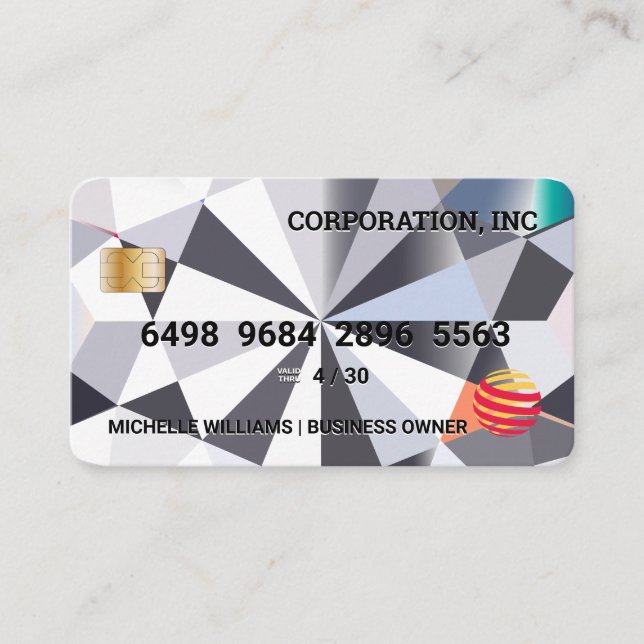 Kreditkarte | Diamant Hintergrund Visitenkarte (Vorderseite)