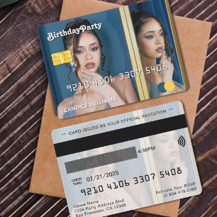 Kreditkarte Foto Geburtstagspartei Einladung