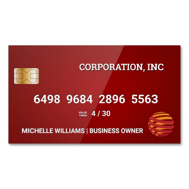 Kreditkarte | Glossrot Magnetische Visitenkarte