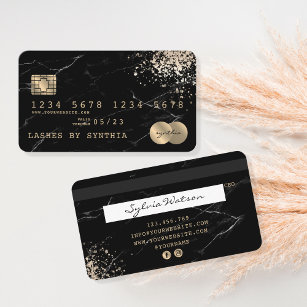 Kreditkarte Gold aus schwarzem Marmor Visitenkarte