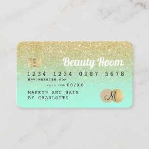 Kreditkarte Gold Glitzer Schönheitspinte Monografi Visitenkarte