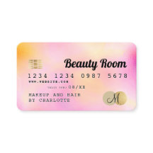 Kreditkarte Gold Perlrosa Girl Beauty Monogramm