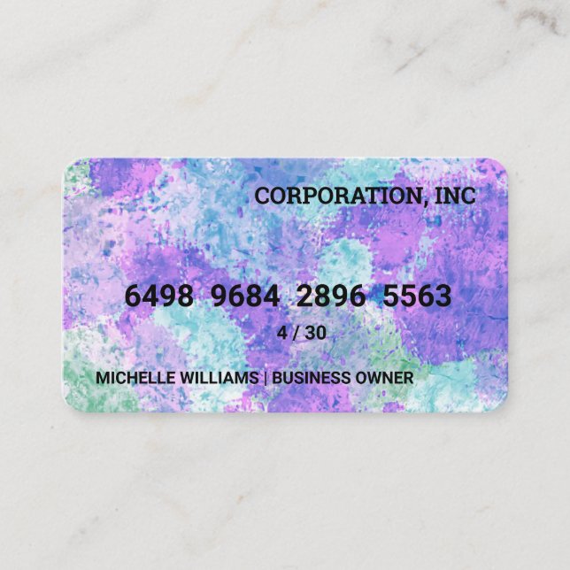 Kreditkarte | Hintergrund der gefärbte Krawatte Visitenkarte (Vorderseite)