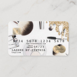 Kreditkarte Makeup Artist Gold Tropfen Visitenkarte