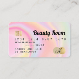 Kreditkarte rosa Regenbogen unicorn Marmor Monogra Visitenkarte