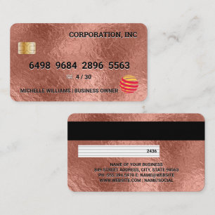 Kreditkarte   Rose Gold Foil Visitenkarte
