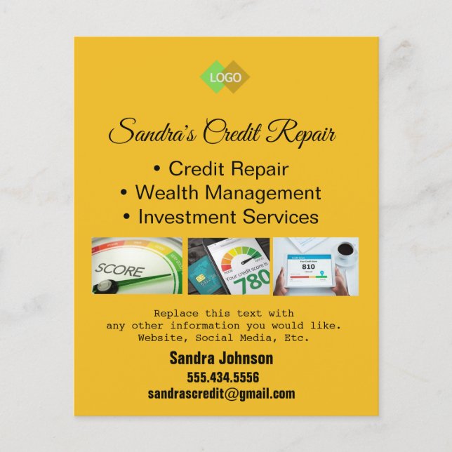 Kreditkarte Schwarz und Gold Flyer (Vorne)