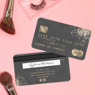 Kreditkarte schwarz Zickzack Visitenkarte