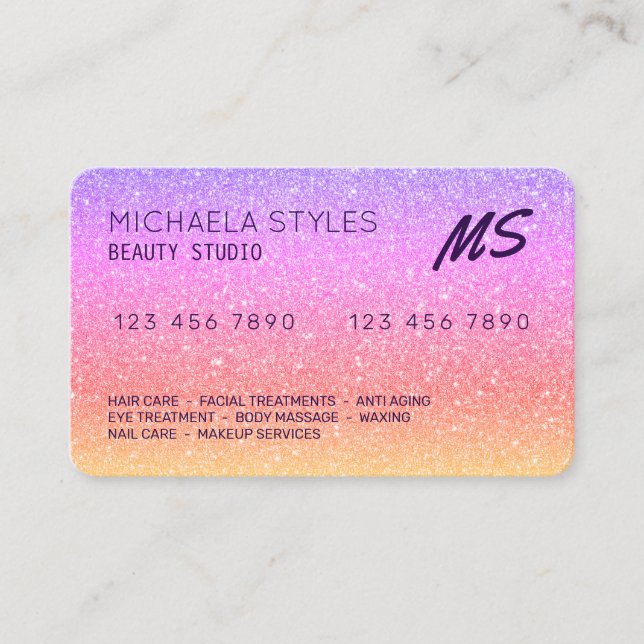 Kreditkarte sieht inspiriert funkelnd Farbton Visitenkarte (Vorderseite)