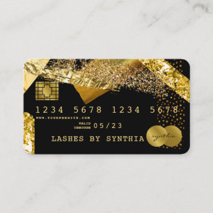 Kreditkarte Stilvoll Gold Foil Brush Visitenkarte