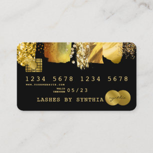 Kreditkarte Stilvoll Gold Foil Brush Visitenkarte