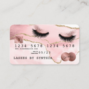 Kreditkarte Stilvoll rot rosa Agate Lashes Visitenkarte