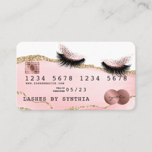 Kreditkarte Stilvoll rot rosa Agate Lashes Visitenkarte