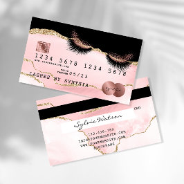 Kreditkarte Stilvoll rot rosa Agate Lashes Visitenkarte