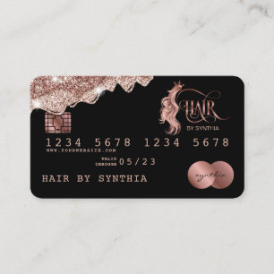 Kreditkarte Stilvoll tropfende Rose Gold Hair Styl Visitenkarte