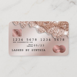 Kreditkarte Styling Rose Gold Glitzer Tropfen Visitenkarte