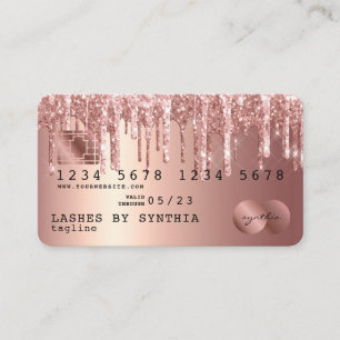 Kreditkarte Styling Rose Gold Glitzer Tropfen Visitenkarte
