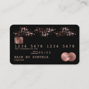 Kreditkarte Styling Rose Gold Verziert Visitenkarte