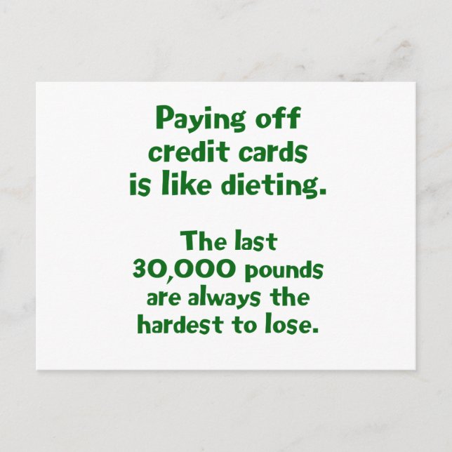 Kreditkarten... Postkarte (Vorderseite)