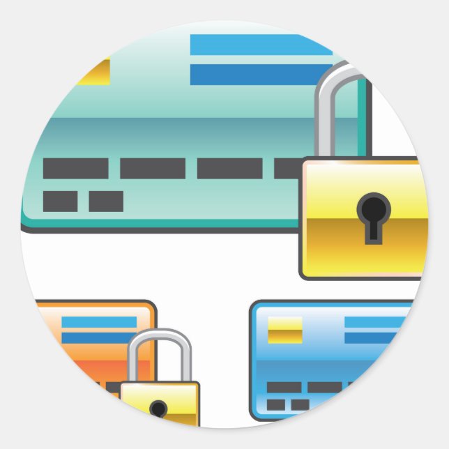 Kreditkartensperre Bankeinzug Geldautomaten Runder Aufkleber (Vorderseite)