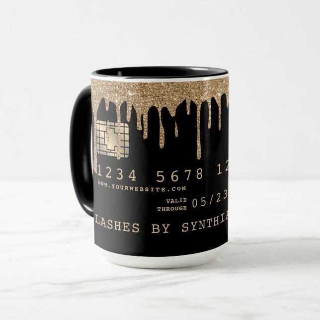 Kreditkartenstil - Gold-Driving Tasse (Vorderseite Links)