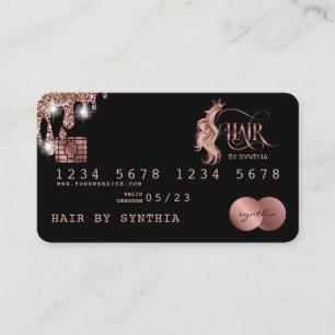 Kreditkartenstyling der Rose Gold Hair Stylist Visitenkarte