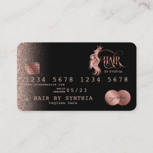 Kreditkartenstyling der Rose Gold Hair Stylist Visitenkarte