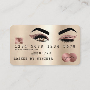 Kreditkartenstyling Gold Long Lashes Visitenkarte