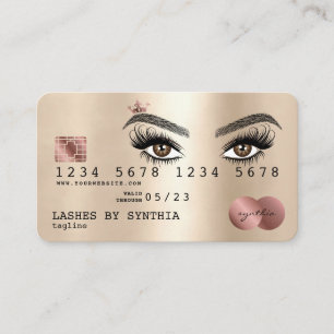 Kreditkartenstyling Gold Long Lashes Visitenkarte