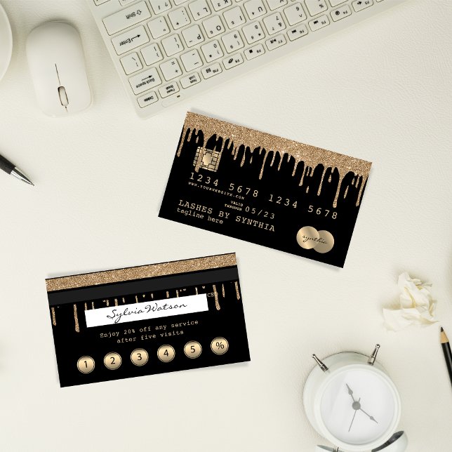 Kreditkartenstyling Gold-Treuekarte Visitenkarte (Von Creator hochgeladen)