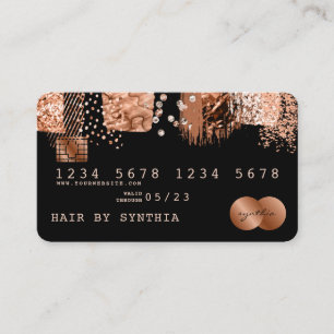 Kreditkartenstyling Rose Gold Copper Brush Visitenkarte