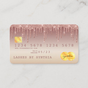 Kreditkartenstyling Rose Gold Dripping Gold Visitenkarte