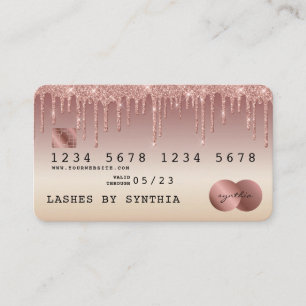 Kreditkartenstyling Rose Gold Dripping Gold Visitenkarte