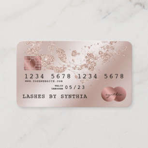 Kreditkartenstyling Rose Gold Glittering Floral Visitenkarte