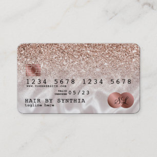 Kreditkartenstyling Rose Gold Glitzer Visitenkarte