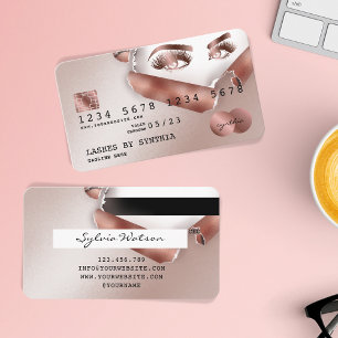 Kreditkartenstyling Rose Gold Long Lash Thorn Visitenkarte
