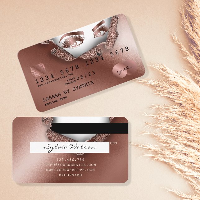 Kreditkartenstyling Rose Gold Long Lash Thorn Visitenkarte (Von Creator hochgeladen)