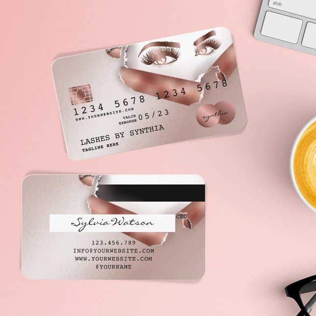 Kreditkartenstyling Rose Gold Long Lash Thorn Visitenkarte (Von Creator hochgeladen)