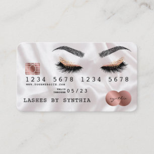 Kreditkartenstyling Rose Gold Long Lashes Visitenkarte
